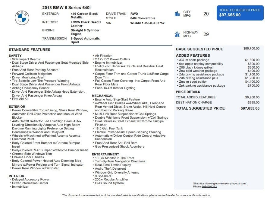 2018 BMW 6 Series 640i