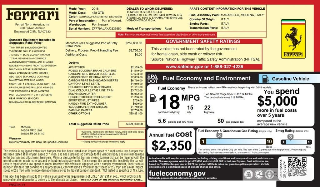 2018 Ferrari 488 GTB Base