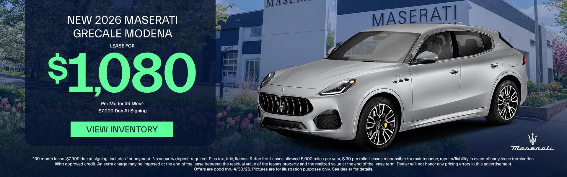 New 2026 Maserati Grecale Modena Lease Offer